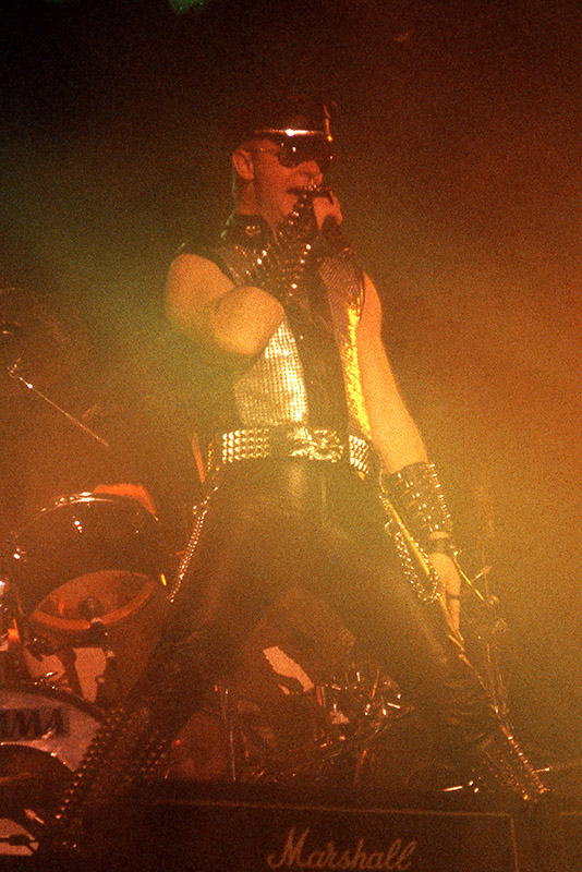 Rob Halford, Judas Priest. Johanneshovs Isstadion 1984. Fotograf: Bengt Grönkvist.